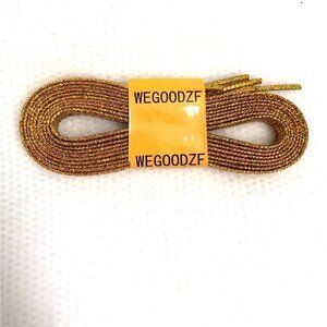 Metallic Gold Glitter Shoelaces - Flat Gold, NWT 43" One Pair
